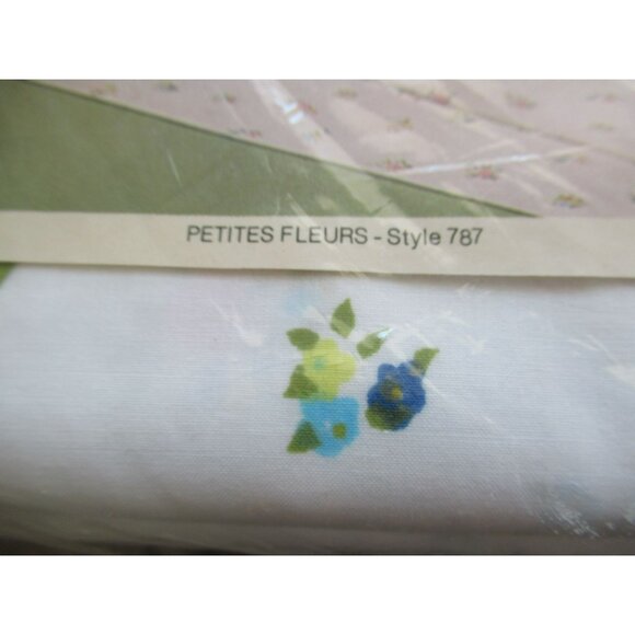 VTG Cannon Monticello No-Iron Percale Full Flat Sheet Petites Fleurs  81 x 96 - Picture 6 of 9